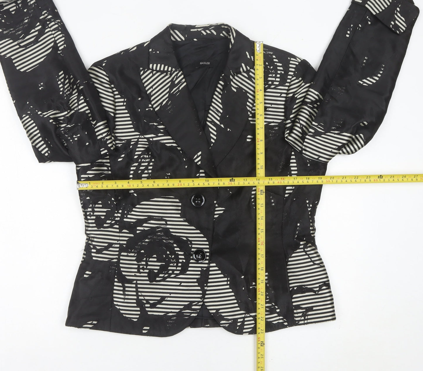 Basler Women’s Black Floral Blazer UK 14 Tailored Jacket