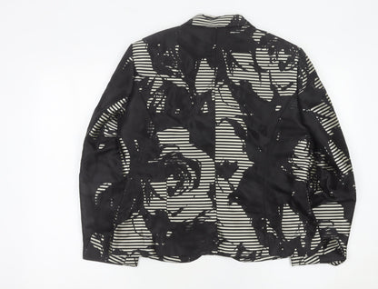 Basler Women’s Black Floral Blazer UK 14 Tailored Jacket