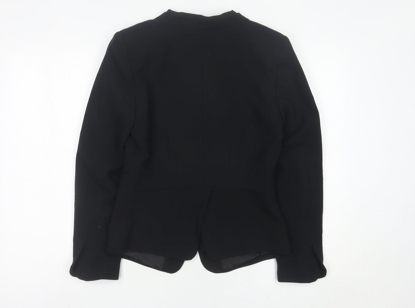 H&M Womens Black Shawl Collar Blazer Size 10 Regular Tailored Jacket