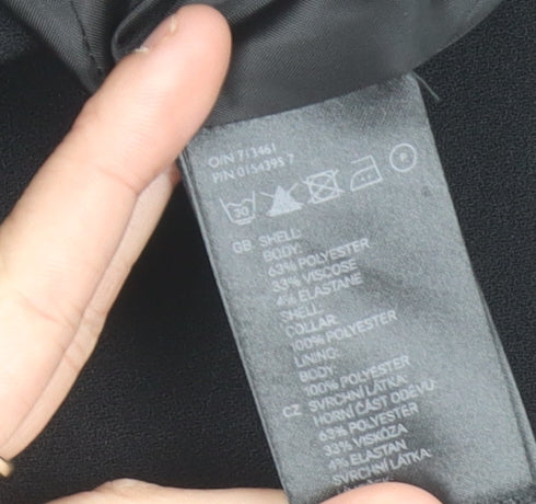 H&M Womens Black Shawl Collar Blazer Size 10 Regular Tailored Jacket