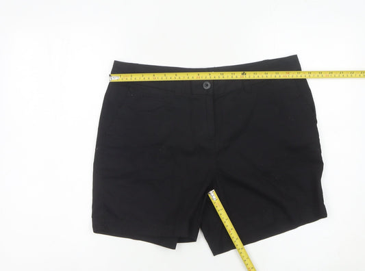 Marks and Spencer Women’s Black Chino Shorts UK 14 Cotton Casual