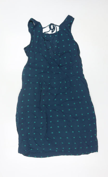 Nice Things Women Blue Viscose Shift Dress Size 10 Sleeveless