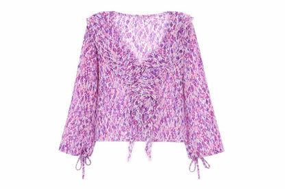 Womens UK Size 12 Quiz Multicoloured Wrap Blouse