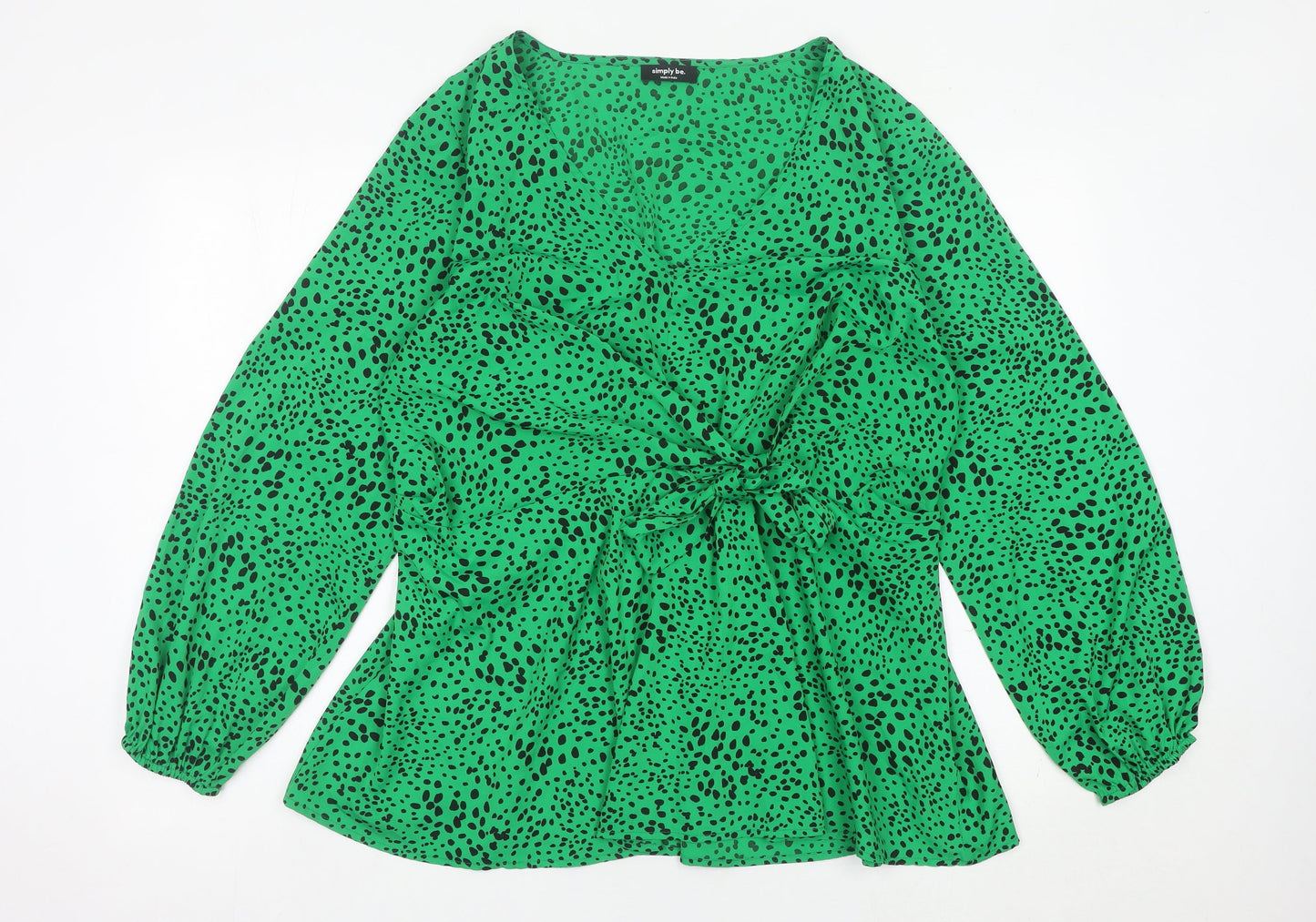 Womens UK Size 20 Simply Be Green Wrap Blouse