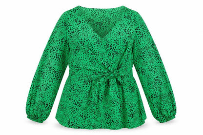 Womens UK Size 20 Simply Be Green Wrap Blouse