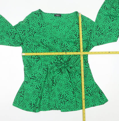 Womens UK Size 20 Simply Be Green Wrap Blouse