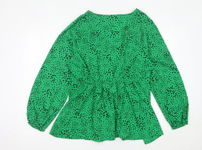Womens UK Size 20 Simply Be Green Wrap Blouse