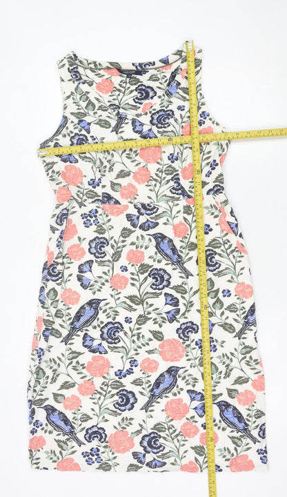 Maine New England Women’s Multicoloured Floral Bird Print Sleeveless Shift Dress Size 12