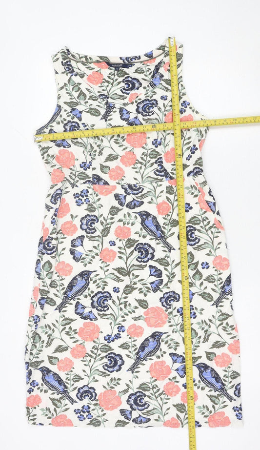 Maine New England Women’s Multicoloured Floral Bird Print Sleeveless Shift Dress Size 12