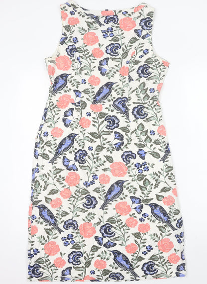 Maine New England Women’s Multicoloured Floral Bird Print Sleeveless Shift Dress Size 12