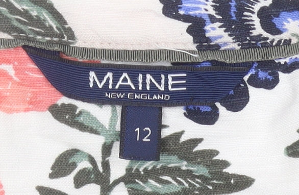 Maine New England Women’s Multicoloured Floral Bird Print Sleeveless Shift Dress Size 12