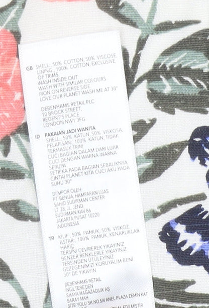 Maine New England Women’s Multicoloured Floral Bird Print Sleeveless Shift Dress Size 12