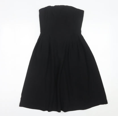 H&M Women’s Black Strapless A-Line Knee Length Dress Size 6