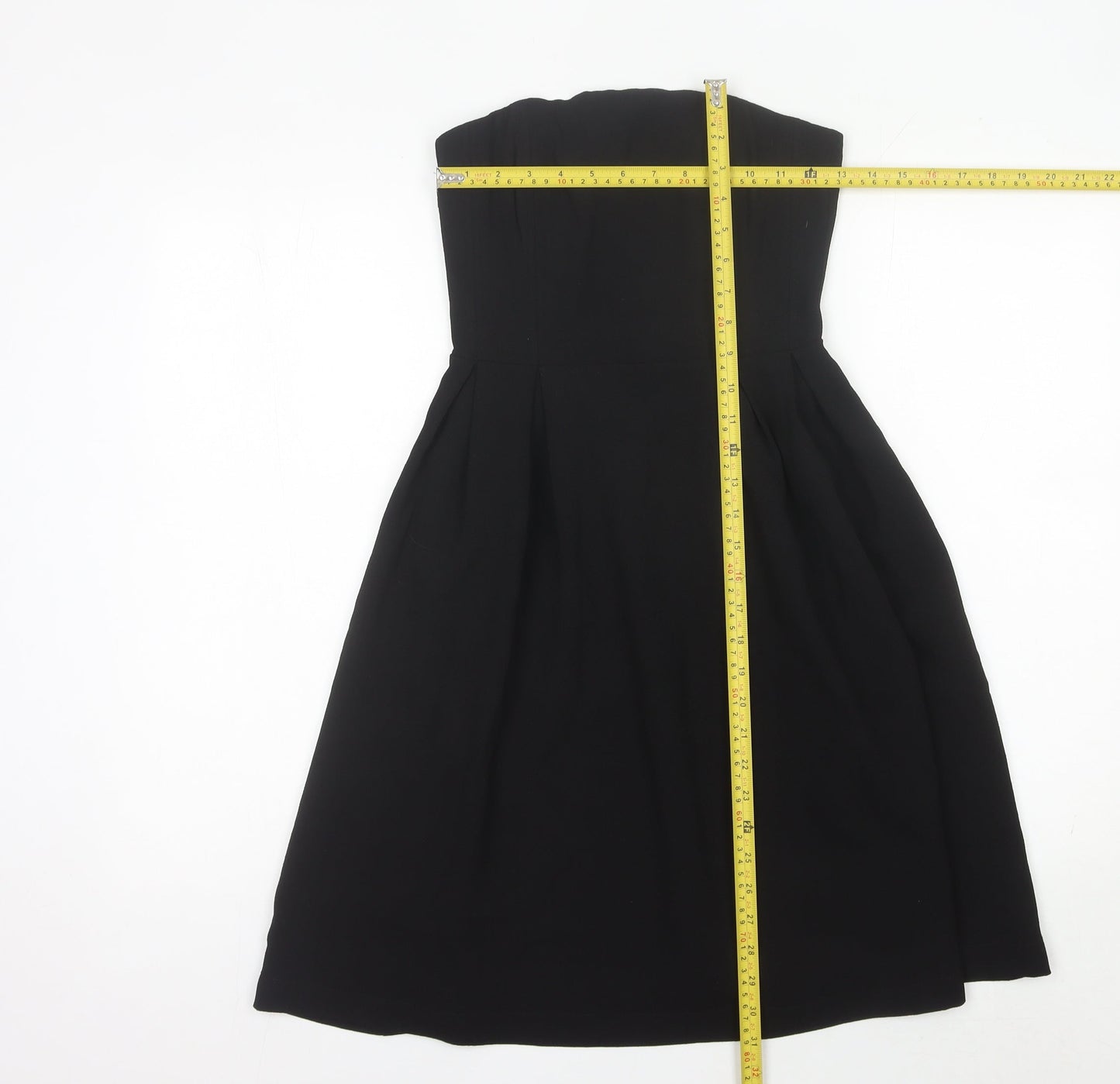 H&M Women’s Black Strapless A-Line Knee Length Dress Size 6