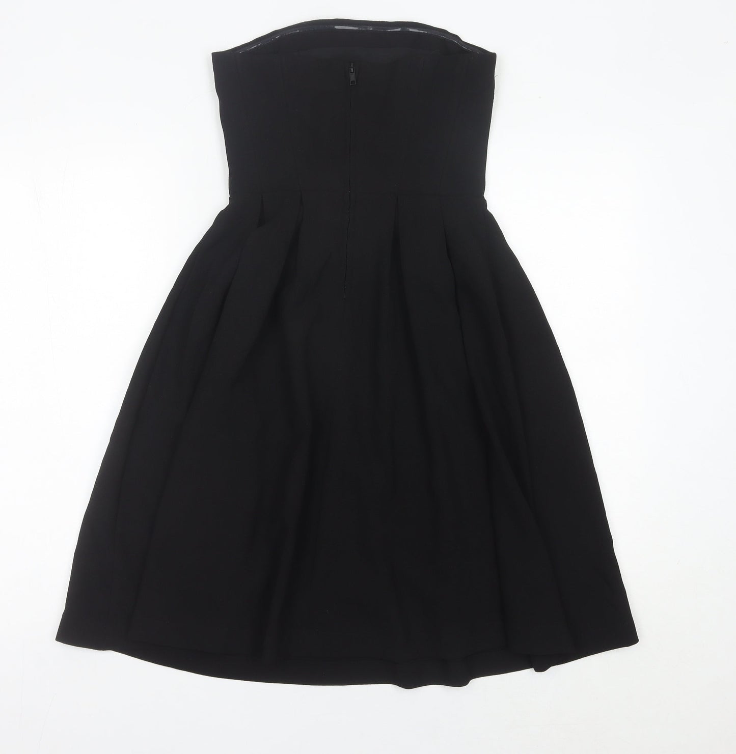 H&M Women’s Black Strapless A-Line Knee Length Dress Size 6