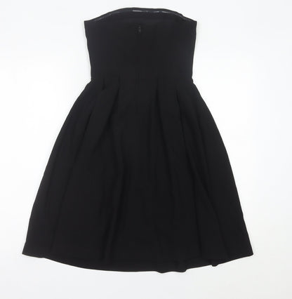 H&M Women’s Black Strapless A-Line Knee Length Dress Size 6
