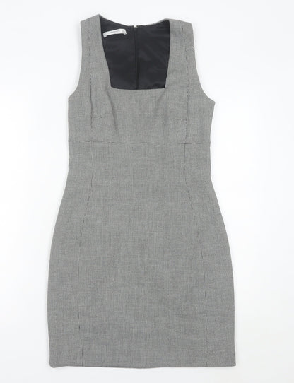 Mango Women Grey Houndstooth Sheath Dress Size 8 Workwear Classic