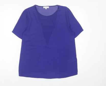 Womens UK Size 10 Warehouse Blue Basic Blouse