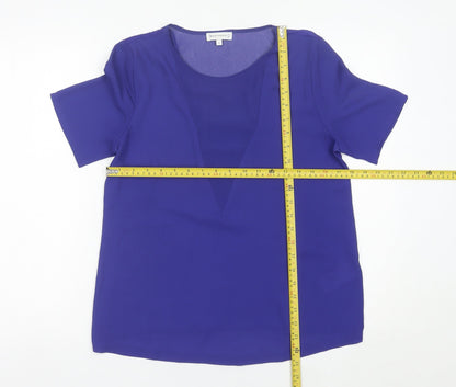 Womens UK Size 10 Warehouse Blue Basic Blouse