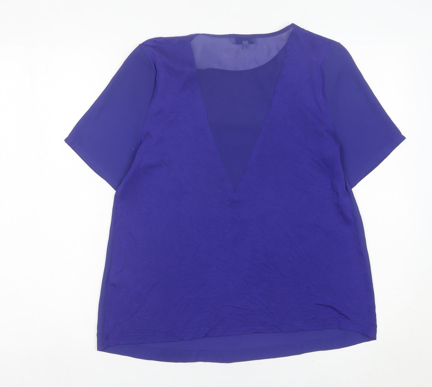 Womens UK Size 10 Warehouse Blue Basic Blouse