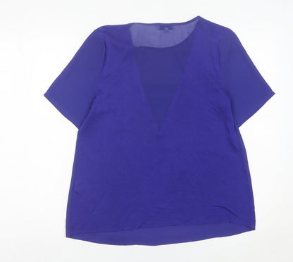 Womens UK Size 10 Warehouse Blue Basic Blouse