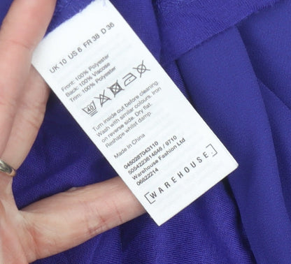 Womens UK Size 10 Warehouse Blue Basic Blouse