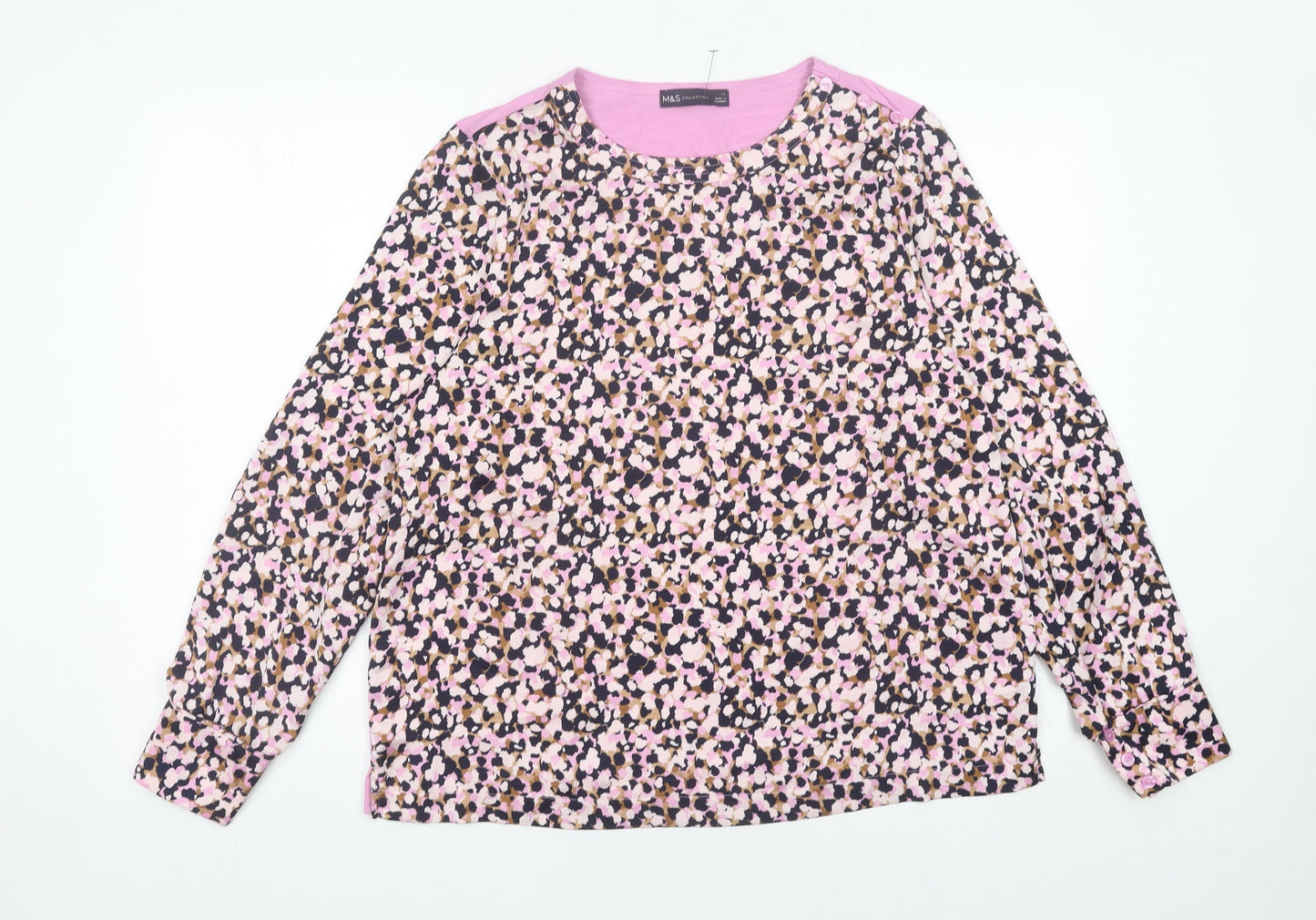 Womens UK Size 14 Marks and Spencer Multicoloured Basic Blouse