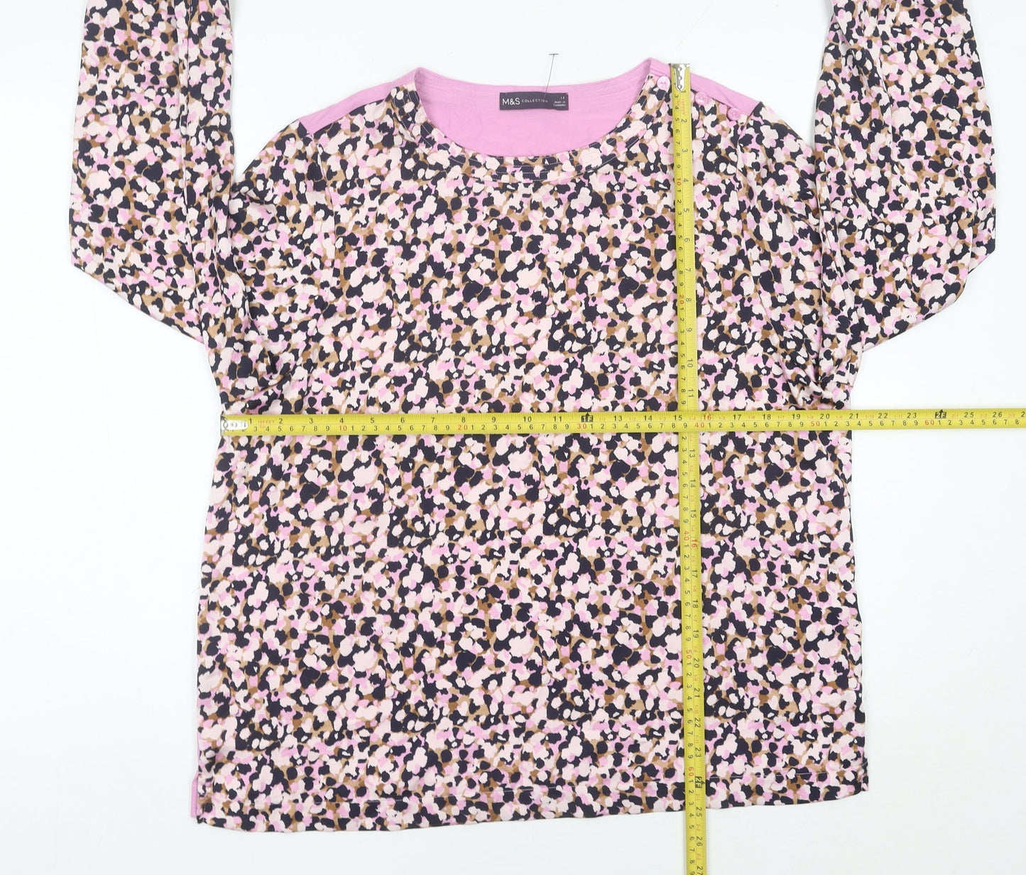 Womens UK Size 14 Marks and Spencer Multicoloured Basic Blouse