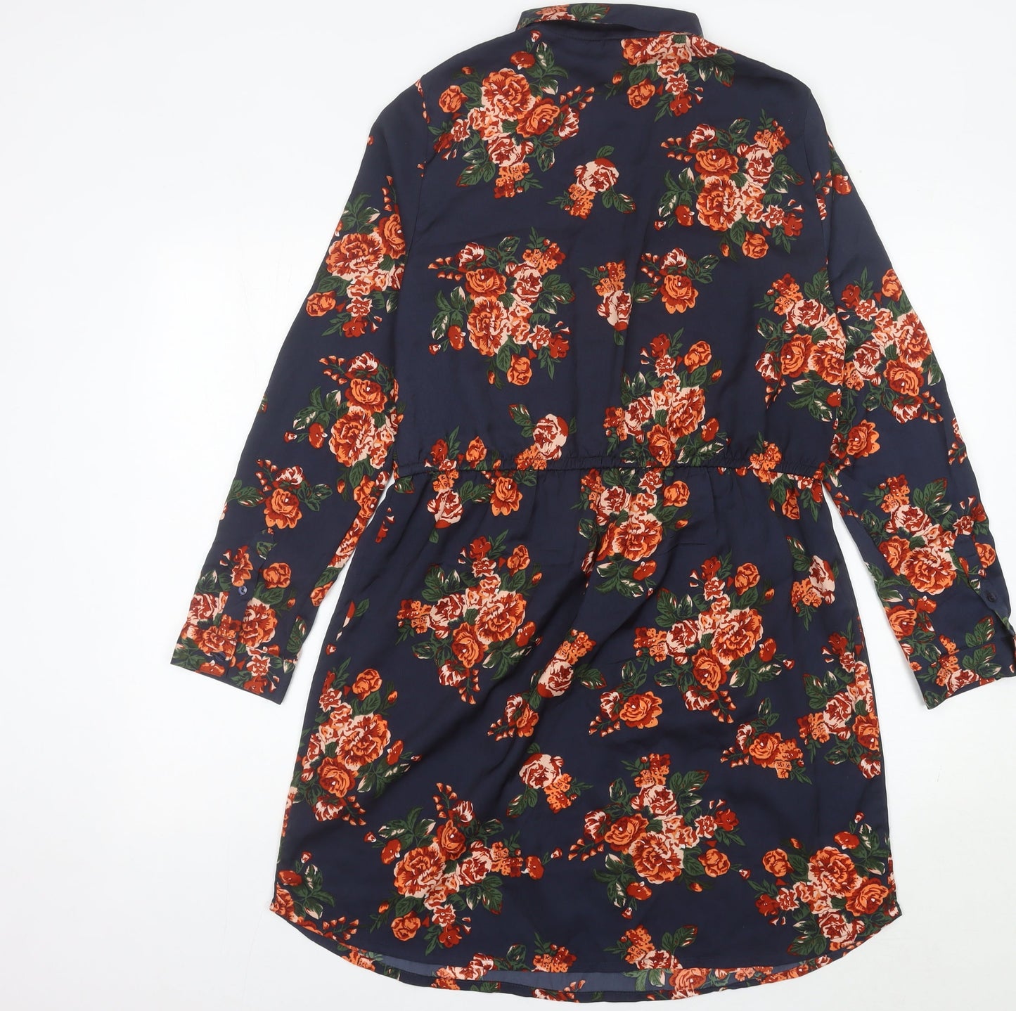 H&M Women’s Multicoloured Floral Shirt Dress Size 16 Collared