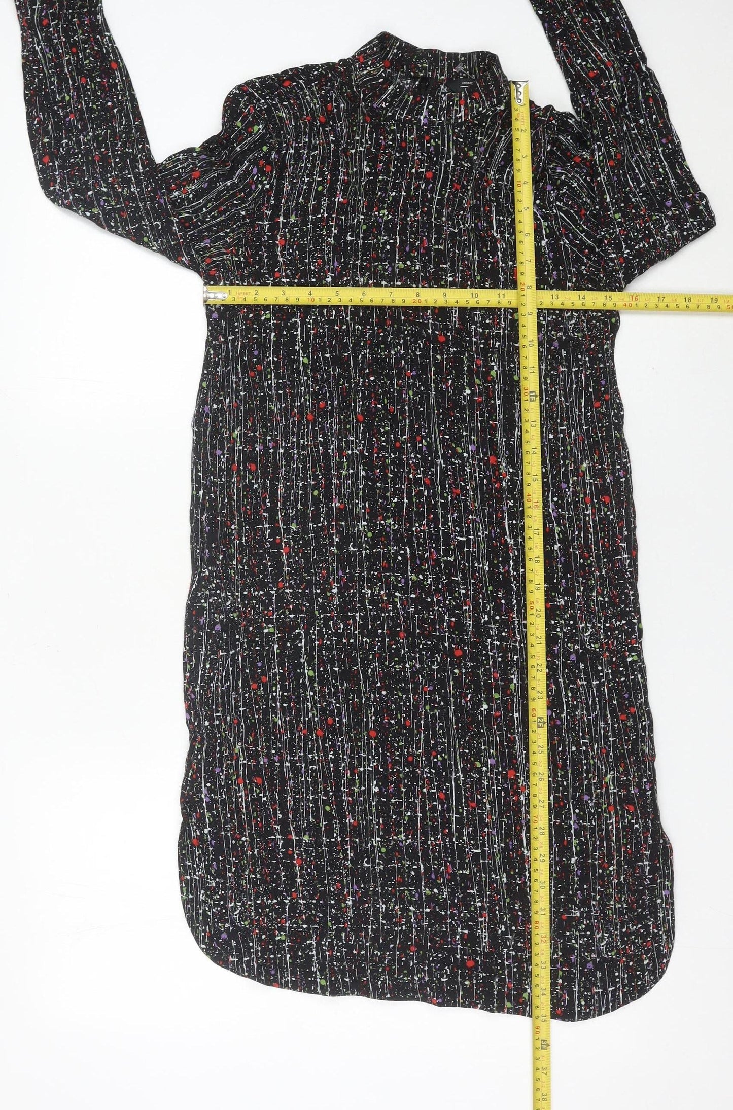& Other Stories Women’s Black Multicolour Shirt Dress Size 4 Viscose