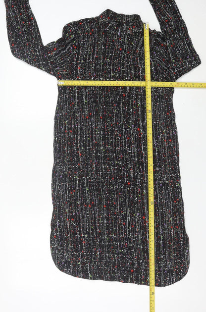 & Other Stories Women’s Black Multicolour Shirt Dress Size 4 Viscose