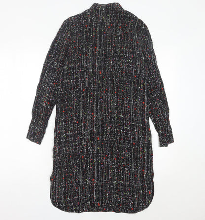 & Other Stories Women’s Black Multicolour Shirt Dress Size 4 Viscose