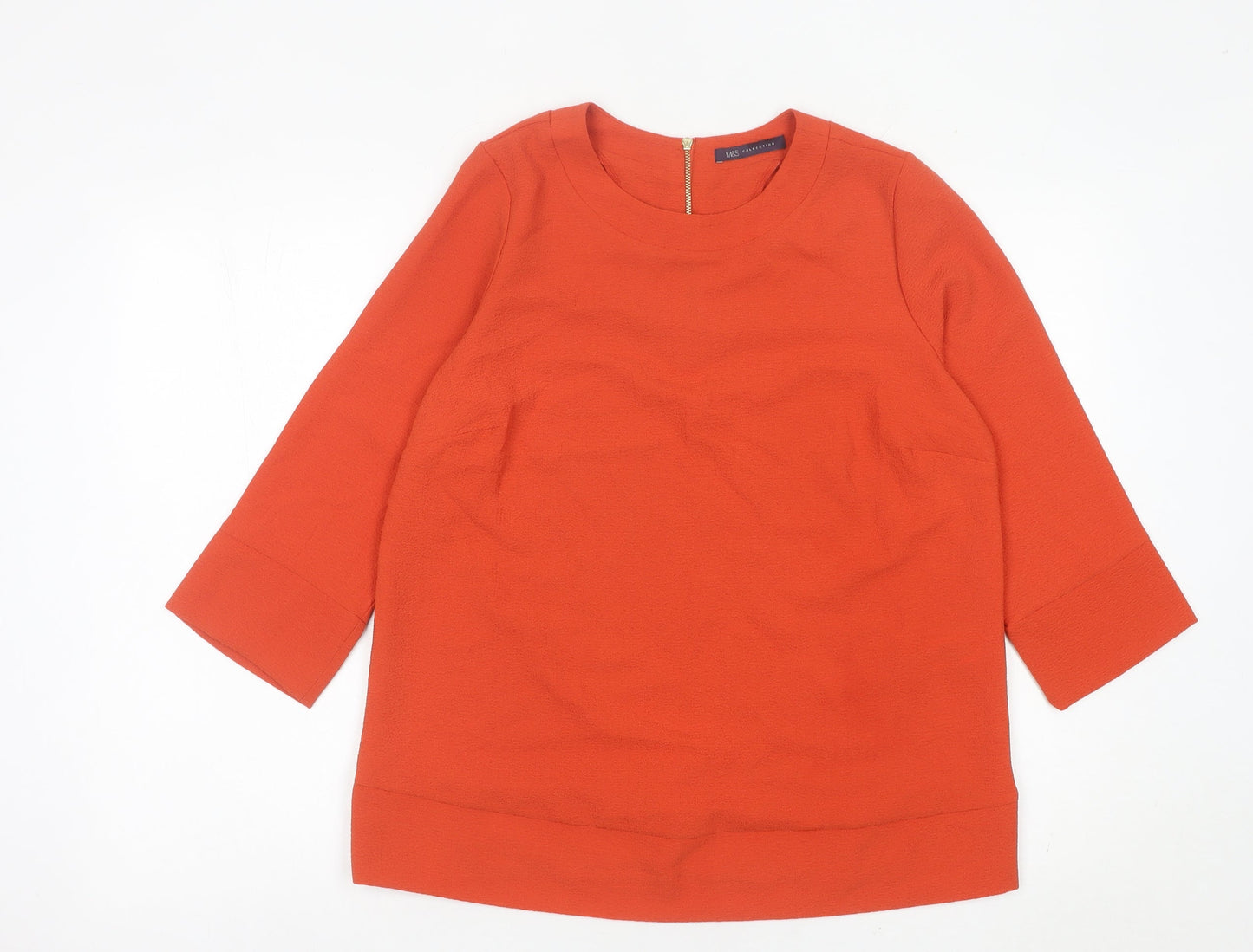 Womens UK Size 12 Marks and Spencer Orange Basic Blouse