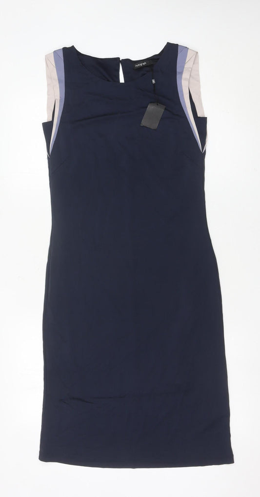 Marks and Spencer Women Blue Size 10 Sheath Dress Knee Length