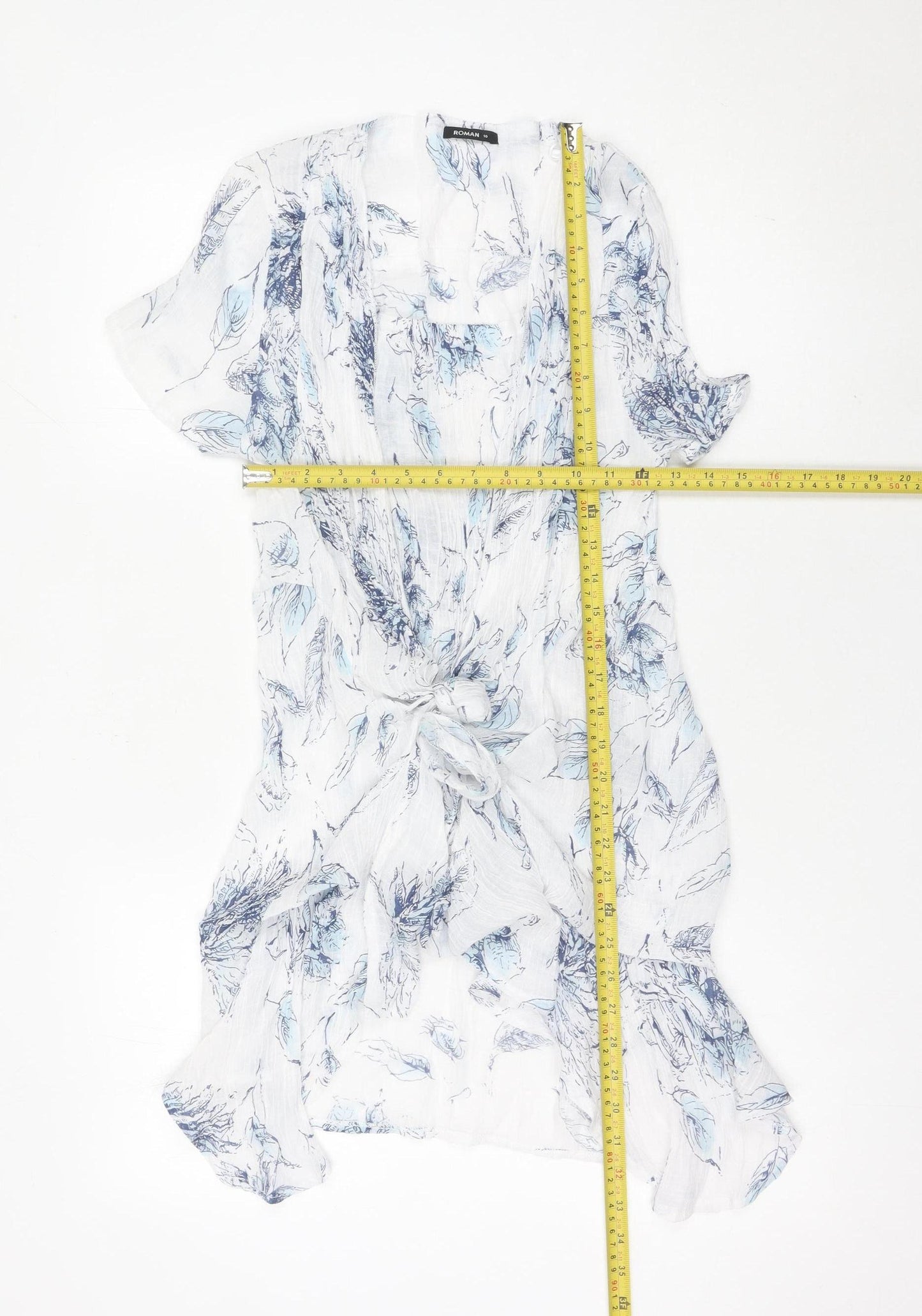 Womens UK Size 10 Roman White Kimono Blouse