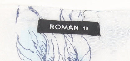 Womens UK Size 10 Roman White Kimono Blouse