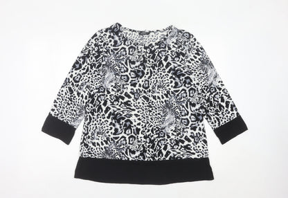 Womens UK Size 12 Roman Black Tunic Blouse