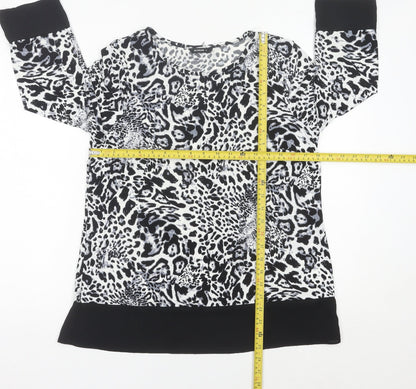 Womens UK Size 12 Roman Black Tunic Blouse