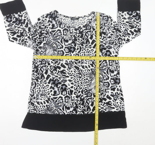 Womens UK Size 12 Roman Black Tunic Blouse