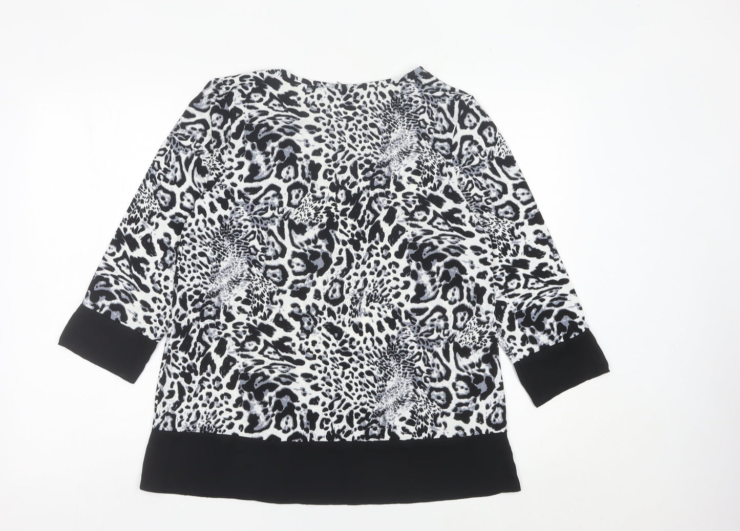 Womens UK Size 12 Roman Black Tunic Blouse