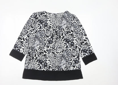 Womens UK Size 12 Roman Black Tunic Blouse