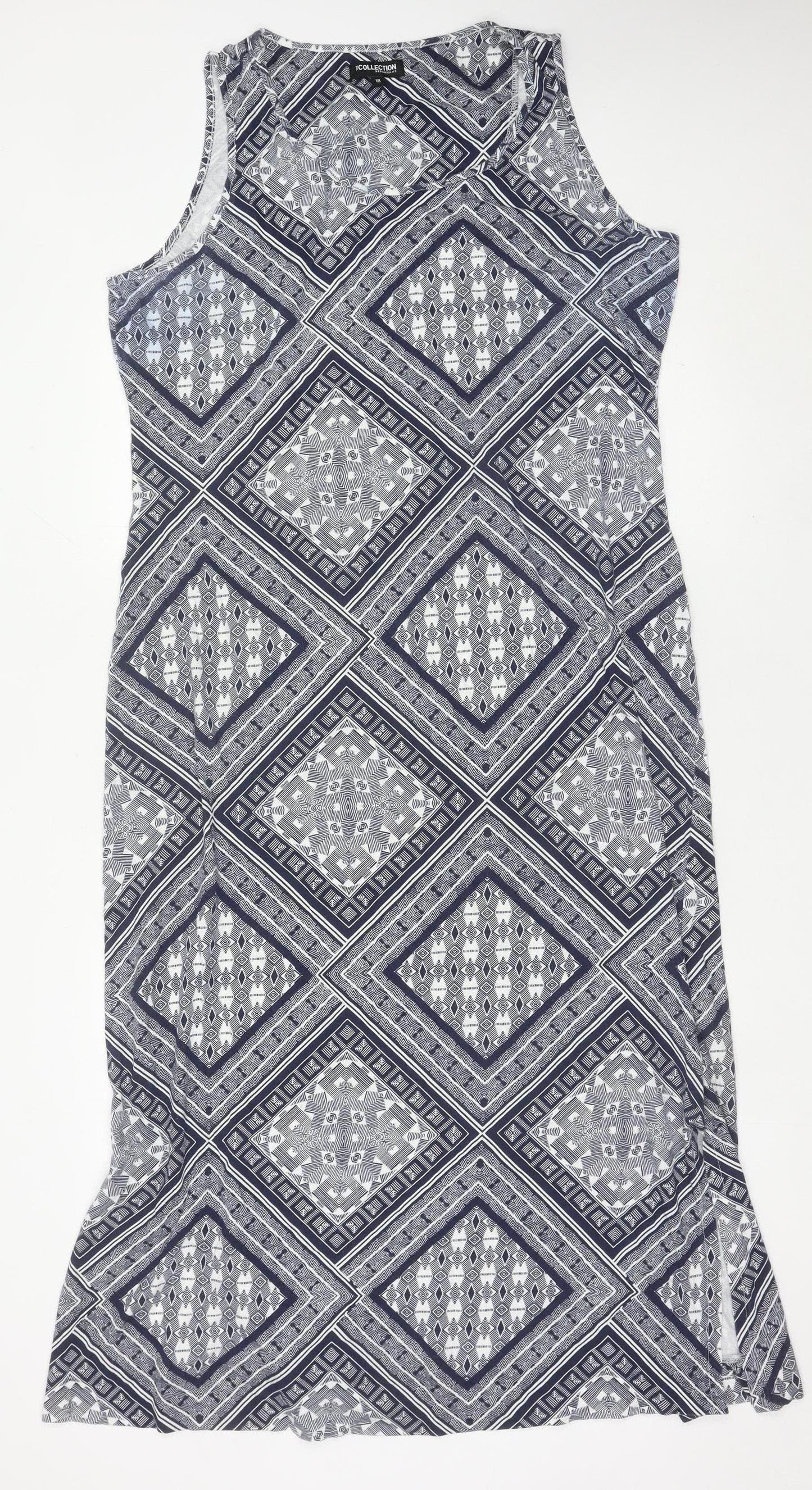 Debenhams Women’s Blue Cotton Shift Dress Size 18 Sleeveless