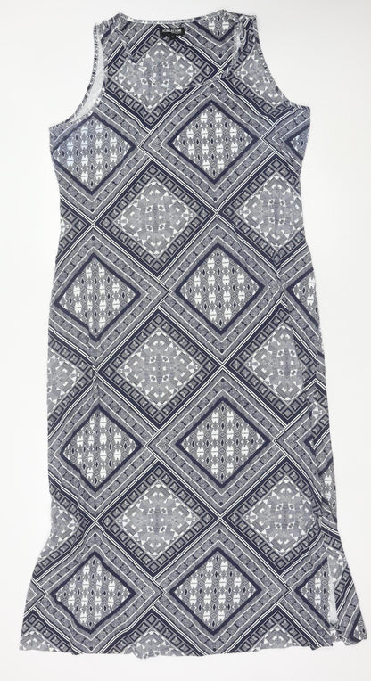 Debenhams Women’s Blue Cotton Shift Dress Size 18 Sleeveless