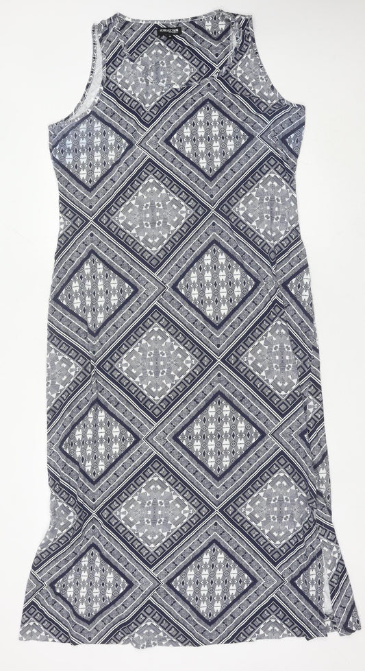 Debenhams Women’s Blue Cotton Shift Dress Size 18 Sleeveless