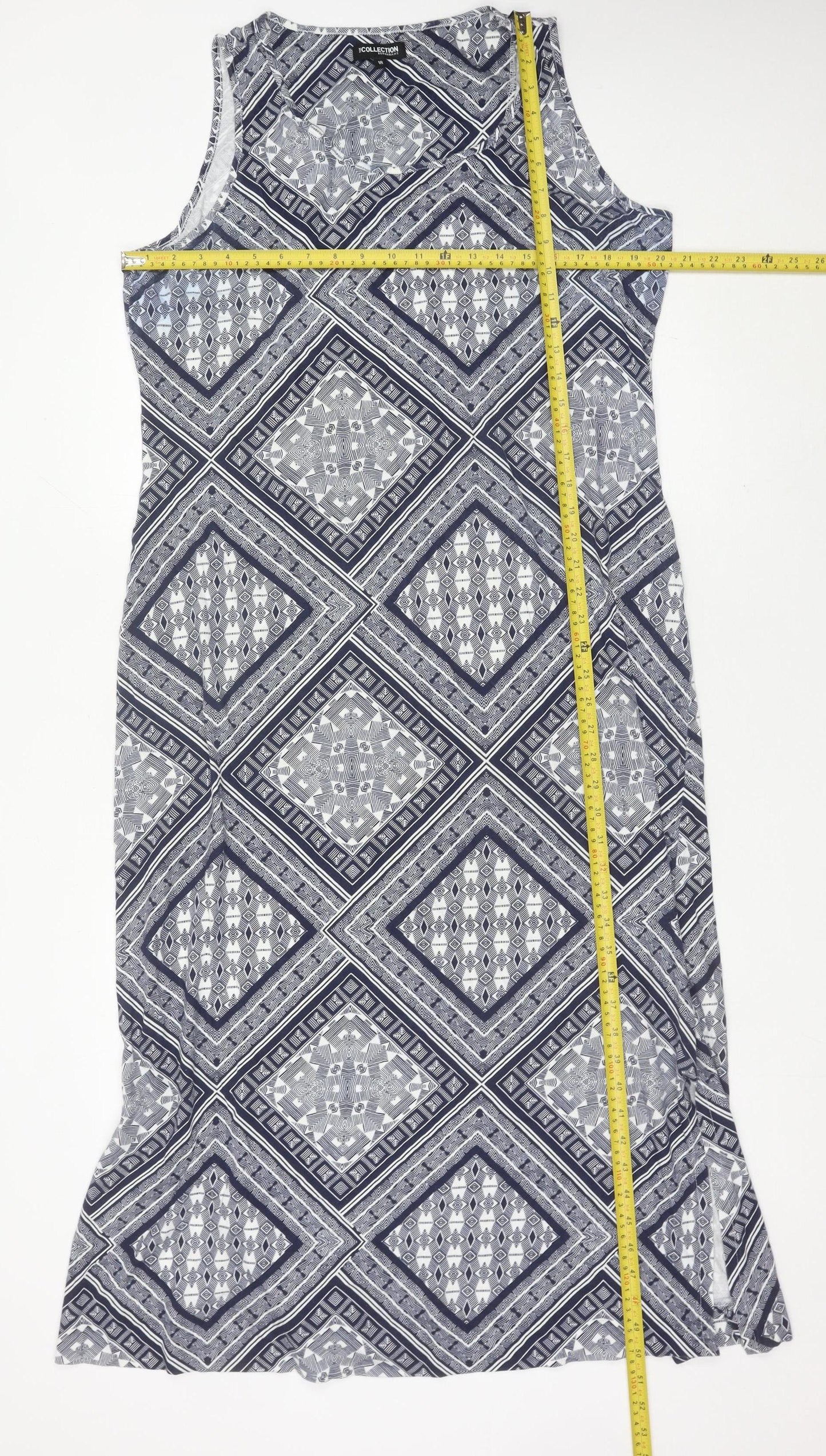 Debenhams Women’s Blue Cotton Shift Dress Size 18 Sleeveless