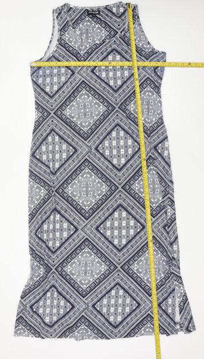 Debenhams Women’s Blue Cotton Shift Dress Size 18 Sleeveless