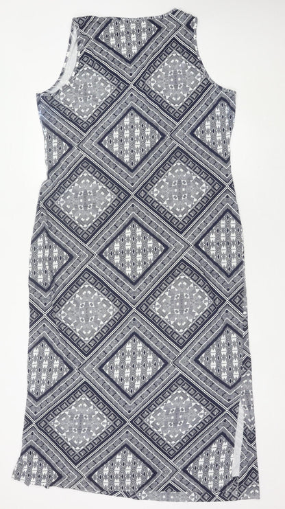 Debenhams Women’s Blue Cotton Shift Dress Size 18 Sleeveless