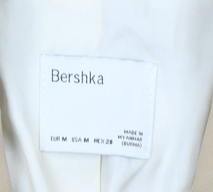 Bershka Women Beige Size 12 Double-Breasted Blazer Jacket