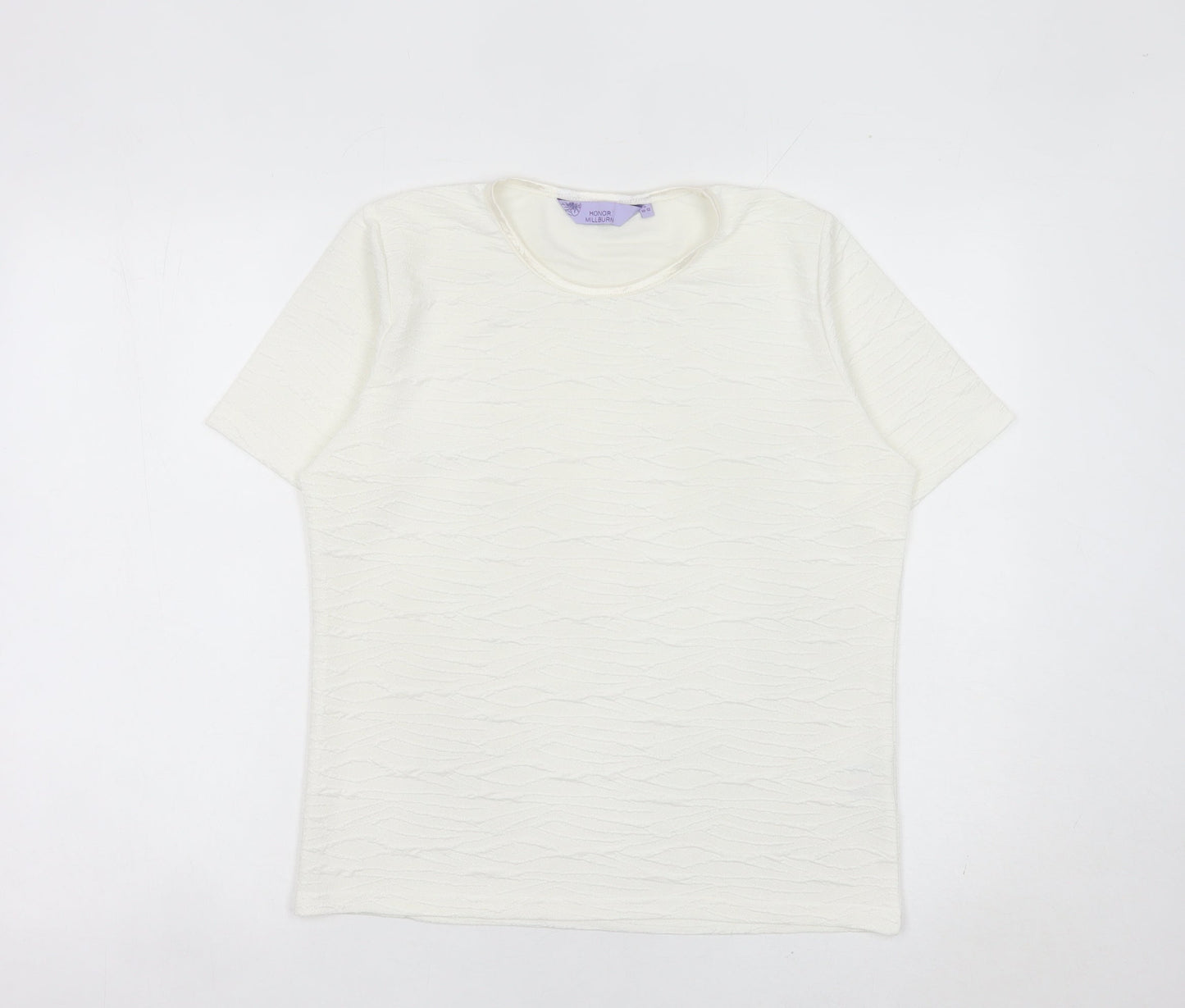 Womens UK Size S Honor Millburn Ivory Basic T-Shirt