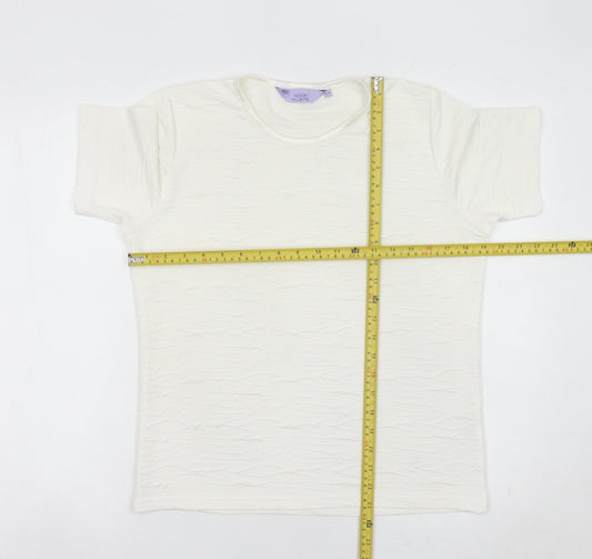 Womens UK Size S Honor Millburn Ivory Basic T-Shirt